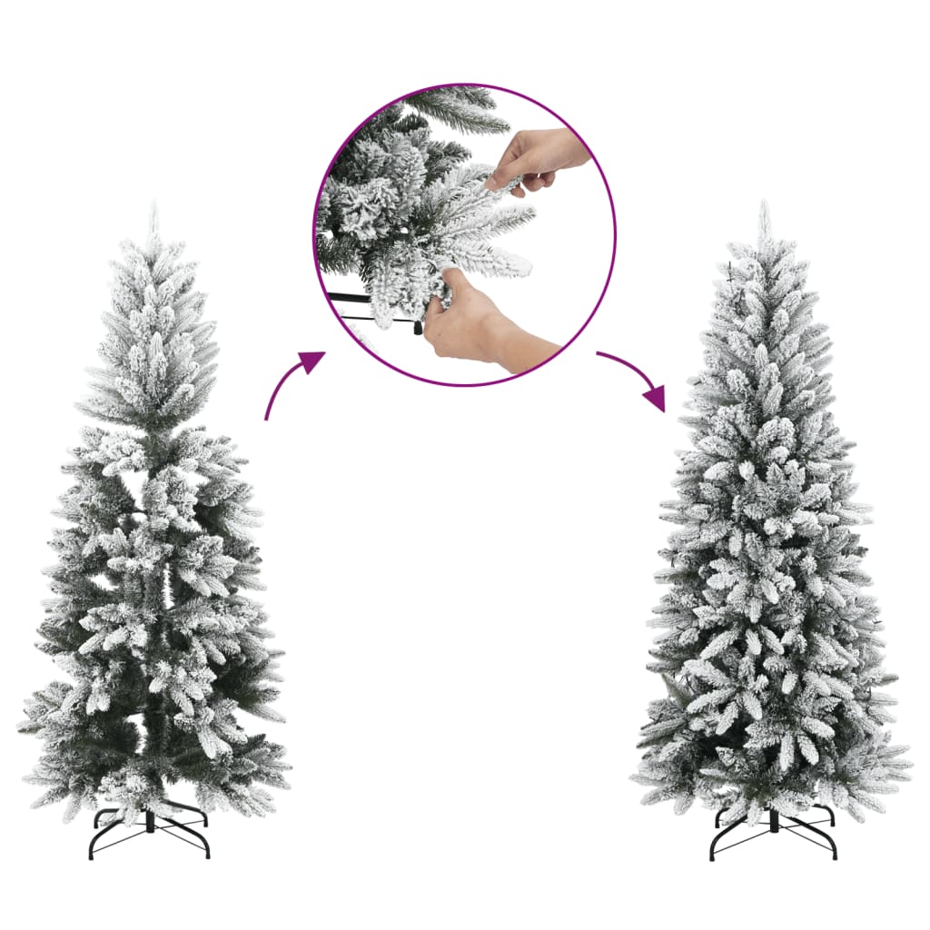 Artificial Hinged Christmas Tree with Flocked Snow 120 cm